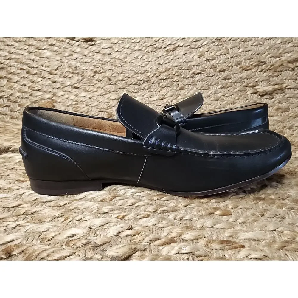Kenneth Cole Collin Bit Loafer Dress Shoes Size 9.5 Black Leather New York